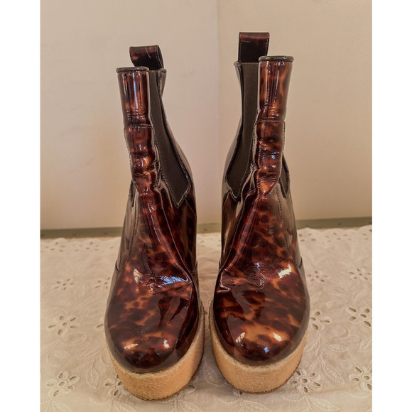 AllSaints Blaise Chelsea Leopard Boots Chunky Womens EU 37 US 7 - Picture 1 of 8